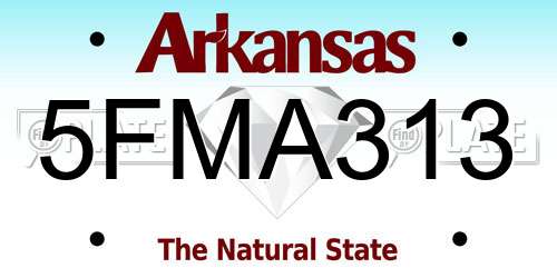 5FMA313 Arkansas License Plate