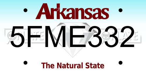5FME332 Arkansas License Plate