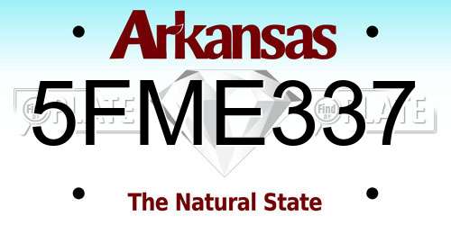 5FME337 Arkansas License Plate