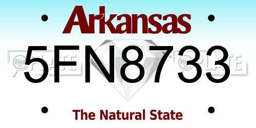 5FN8733 Arkansas License Plate