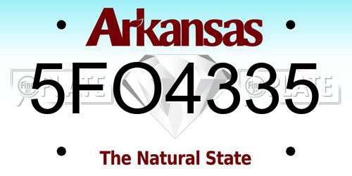5FO4335 Arkansas License Plate