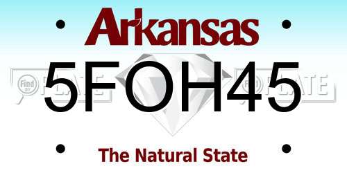 5FOH45 Arkansas License Plate