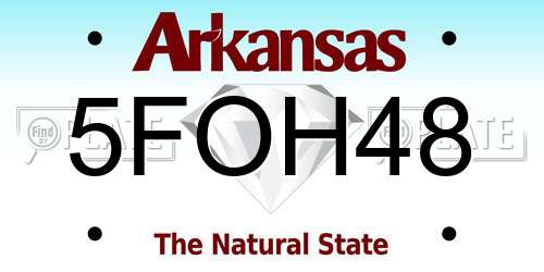 5FOH48 Arkansas License Plate