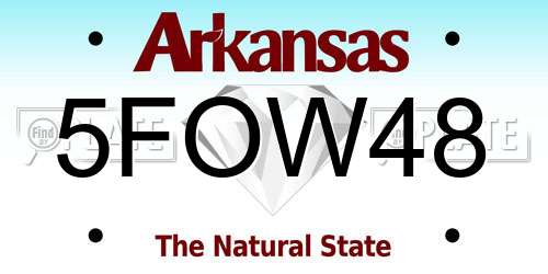 5FOW48 Arkansas License Plate