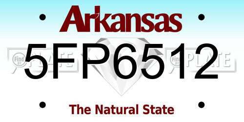 5FP6512 Arkansas License Plate