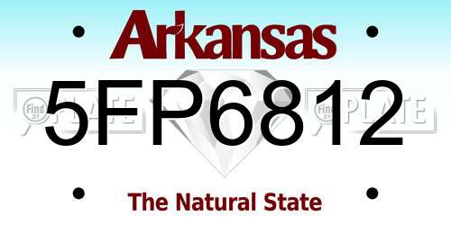 5FP6812 Arkansas License Plate