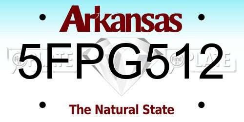 5FPG512 Arkansas License Plate