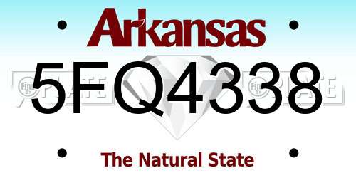 5FQ4338 Arkansas License Plate