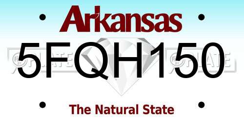 5FQH150 Arkansas License Plate