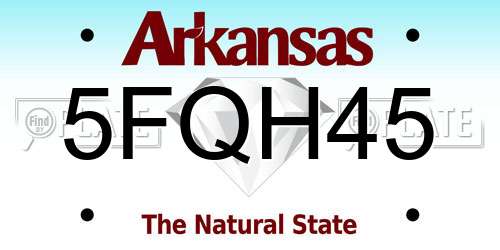 5FQH45 Arkansas License Plate