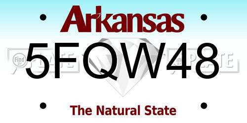 5FQW48 Arkansas License Plate