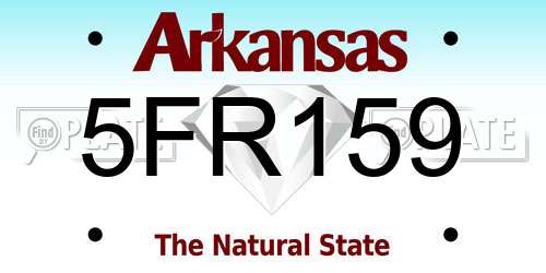 5FR159 Arkansas License Plate