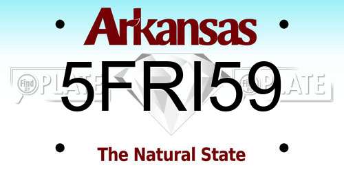 5FRI59 Arkansas License Plate
