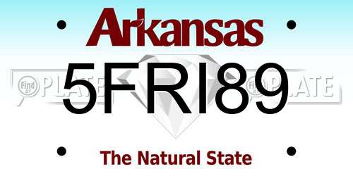 5FRI89 Arkansas License Plate