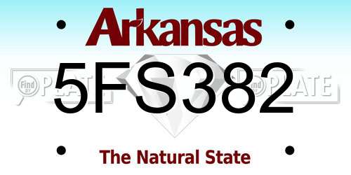 5FS382 Arkansas License Plate