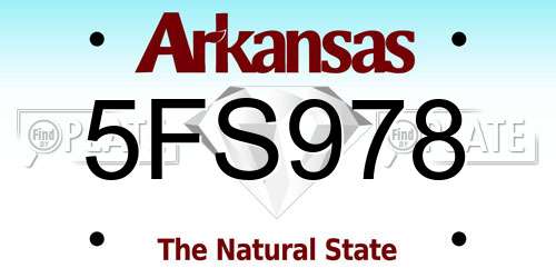 5FS978 Arkansas License Plate
