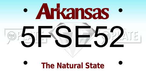 5FSE52 Arkansas License Plate