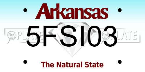 5FSI03 Arkansas License Plate
