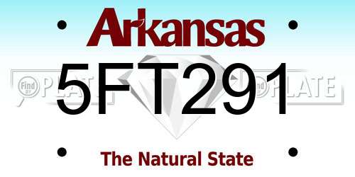5FT291 Arkansas License Plate