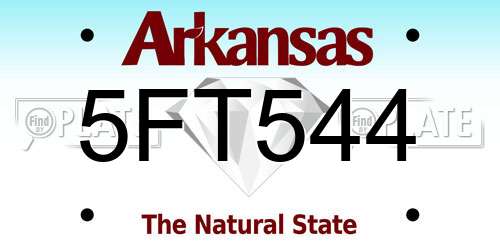 5FT544 Arkansas License Plate