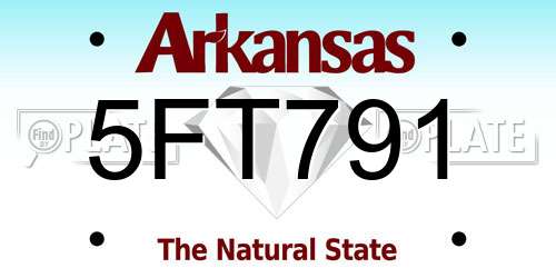 5FT791 Arkansas License Plate