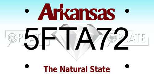 5FTA72 Arkansas License Plate
