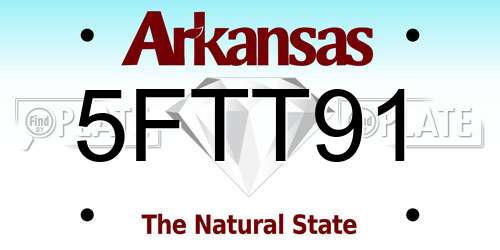 5FTT91 Arkansas License Plate