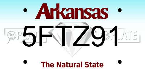 5FTZ91 Arkansas License Plate