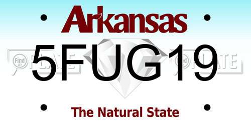 5FUG19 Arkansas License Plate