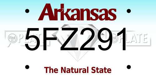 5FZ291 Arkansas License Plate