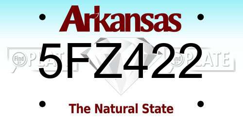 5FZ422 Arkansas License Plate
