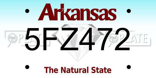 5FZ472 Arkansas License Plate