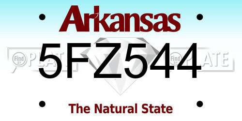 5FZ544 Arkansas License Plate