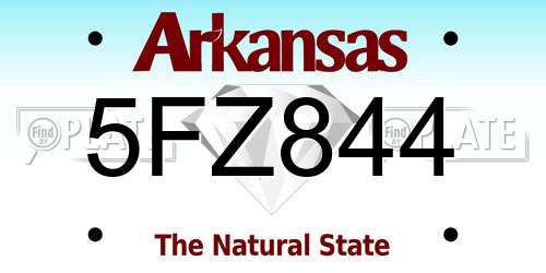 5FZ844 Arkansas License Plate