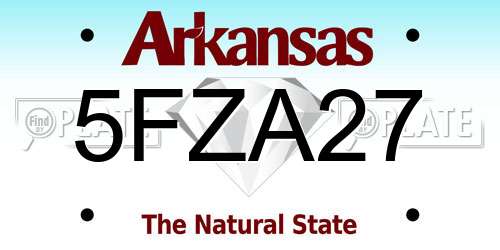 5FZA27 Arkansas License Plate