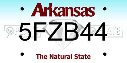 5FZB44 Arkansas License Plate