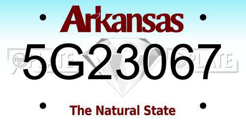5G23067 Arkansas License Plate