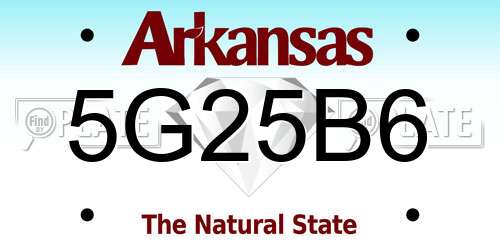 5G25B6 Arkansas License Plate
