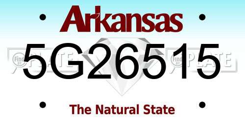 5G26515 Arkansas License Plate