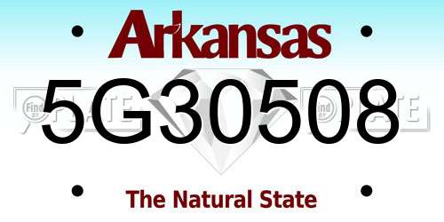 5G30508 Arkansas License Plate