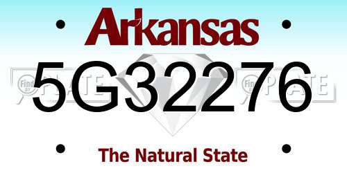 5G32276 Arkansas License Plate