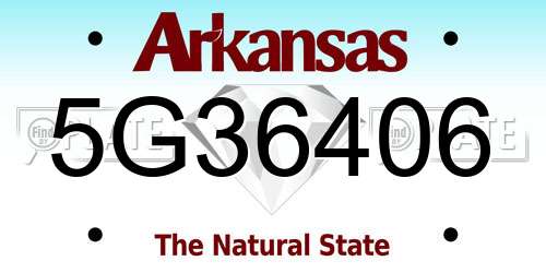 5G36406 Arkansas License Plate