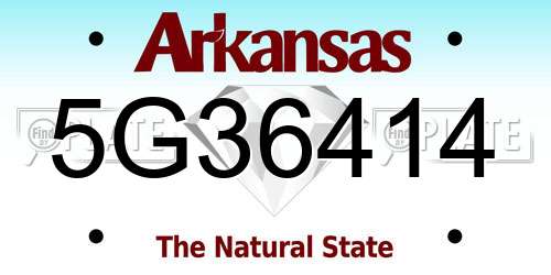 5G36414 Arkansas License Plate
