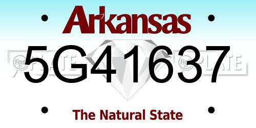 5G41637 Arkansas License Plate