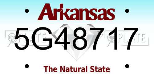 5G48717 Arkansas License Plate