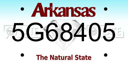 5G68405 Arkansas License Plate