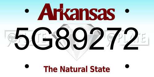5G89272 Arkansas License Plate