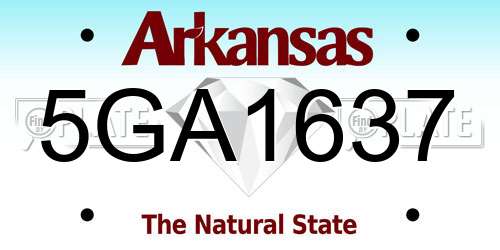 5GA1637 Arkansas License Plate