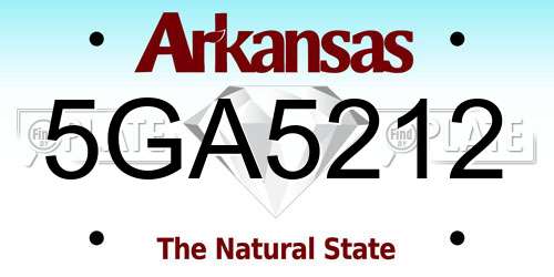 5GA5212 Arkansas License Plate