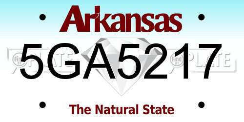 5GA5217 Arkansas License Plate